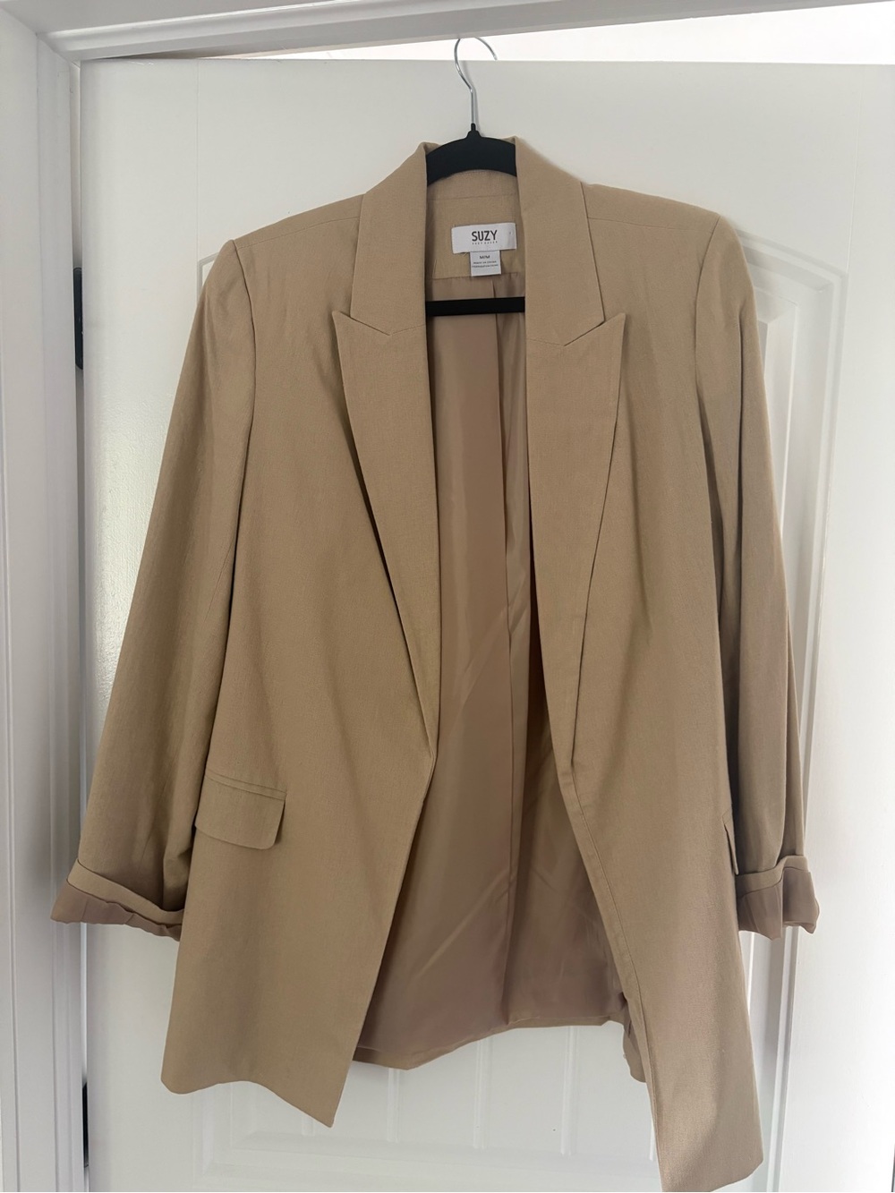 Suzy Shier Light Tan Women's Blazer Jacket